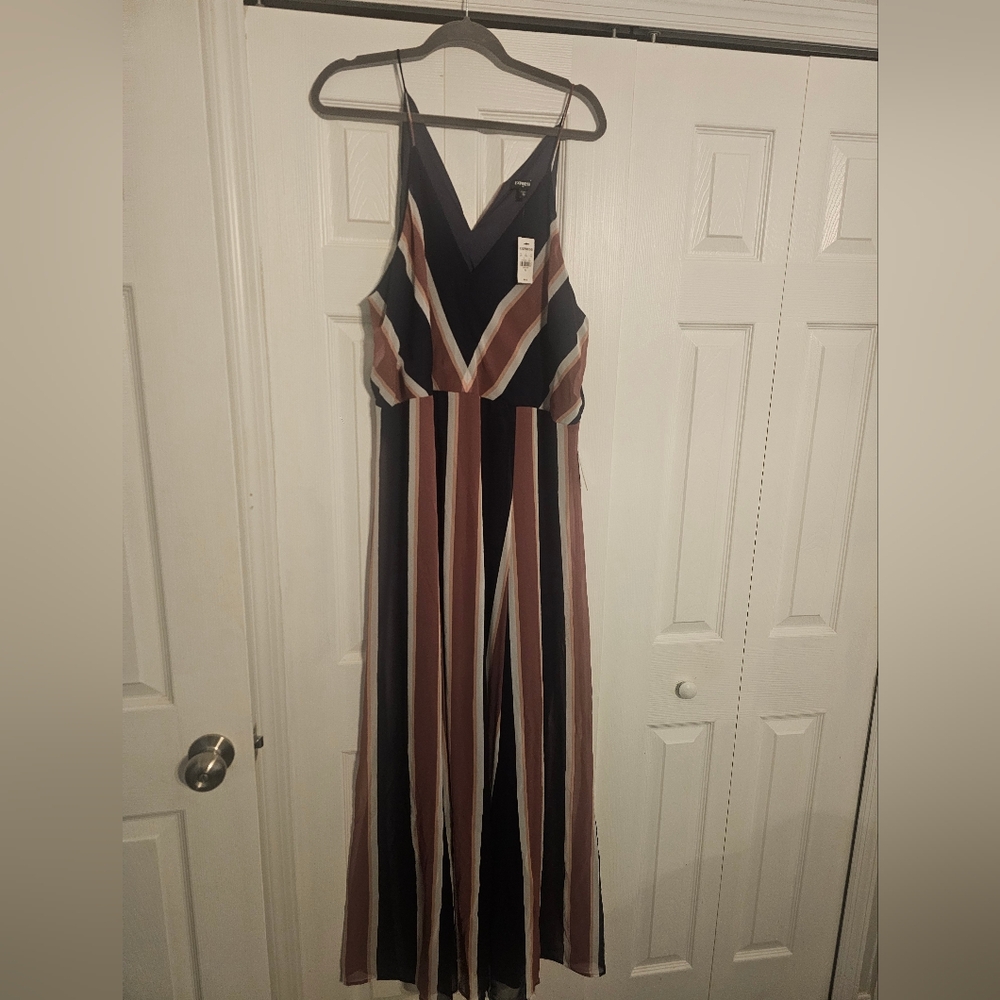 Express Nay Blur and Pink Striped Maxi Dress